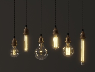 现代工业灯具组合 _SU模型