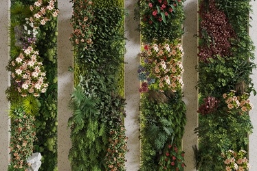 绿植墙_藤蔓植物_花卉墙_植物堆SU模型