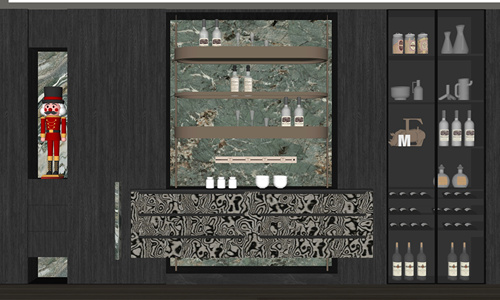 意式酒柜餐边柜SU模型