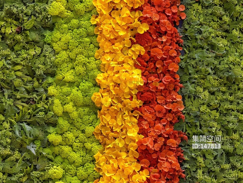 无缝现代绿植墙_植物墙_永生苔藓墙贴图 (2)