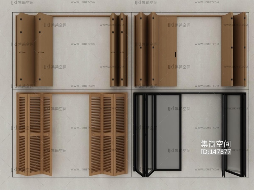 现代木质折叠门推拉门玻璃折叠门百叶折叠门