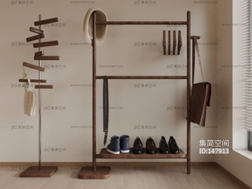 中古风衣架SU模型