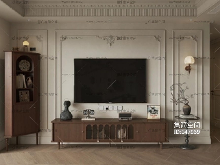 法式中古电视柜SU模型