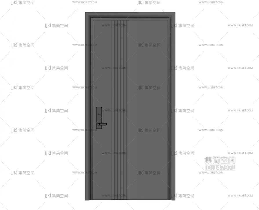 现代防盗不锈钢大门SU模型