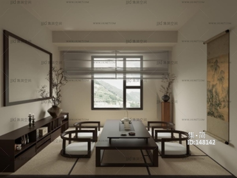 新中式茶室SU模型