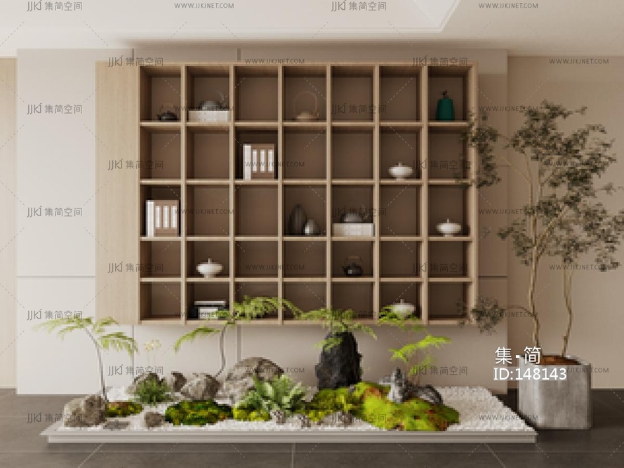 新中式茶柜SU模型