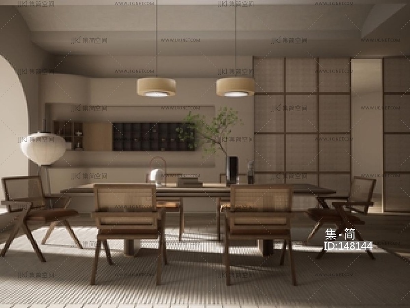 侘寂禅意茶室SU模型