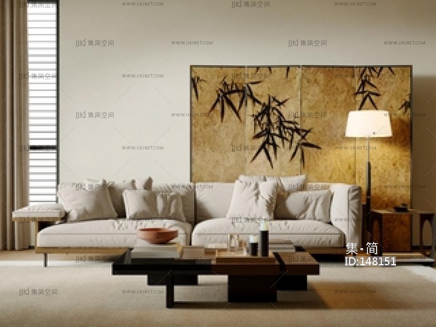 中古家居客厅SU模型