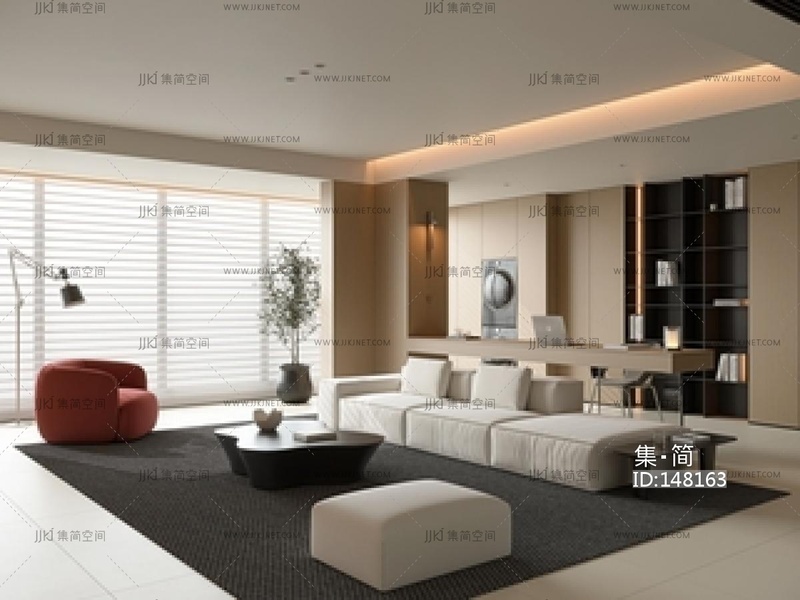 现代家居客厅SU模型