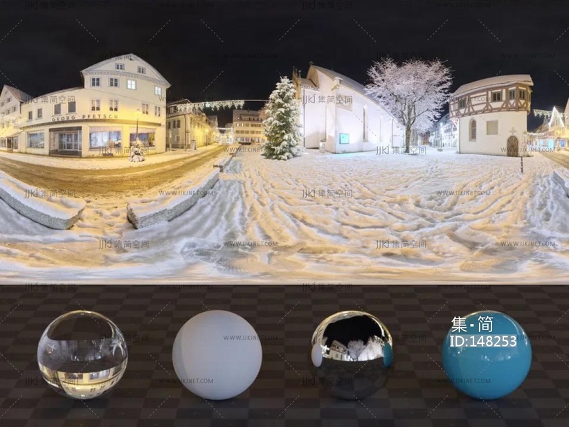 别墅雪景8k-16k高清hdr贴图 