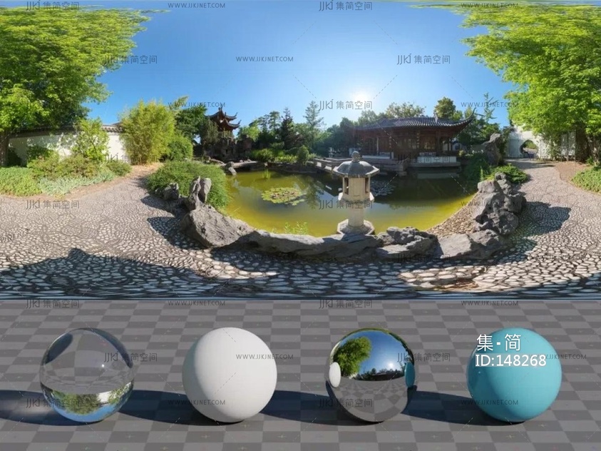 中式园林公园8k-16k高清hdr贴图 