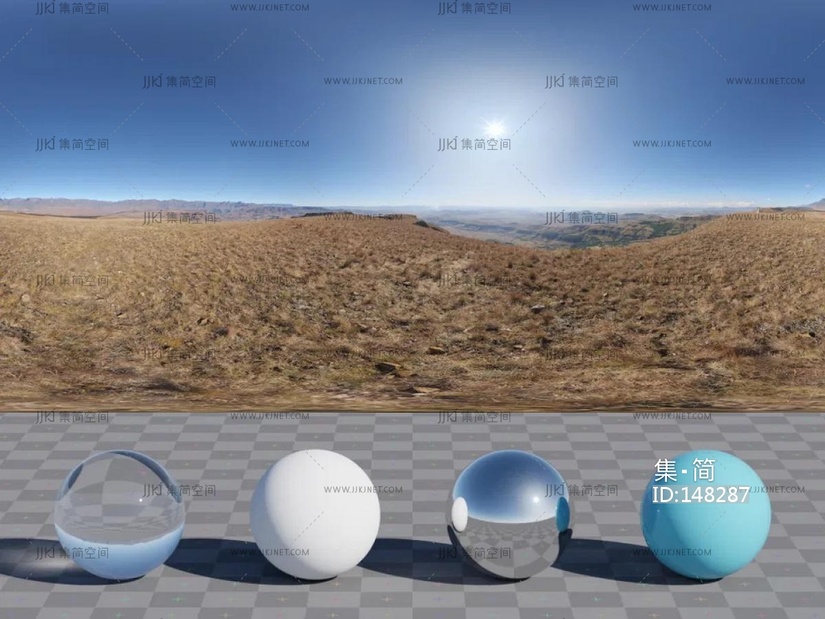 晴朗天空山区8k-16k高清hdr贴图 