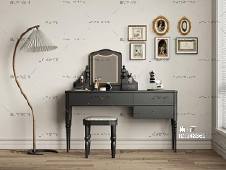 法式复古梳妆台SU模型