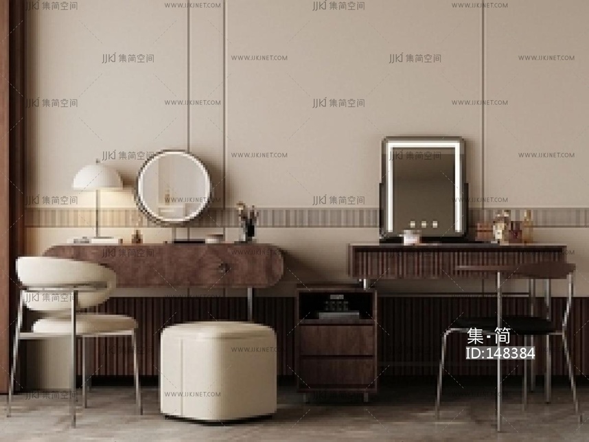 现代中古梳妆台SU模型