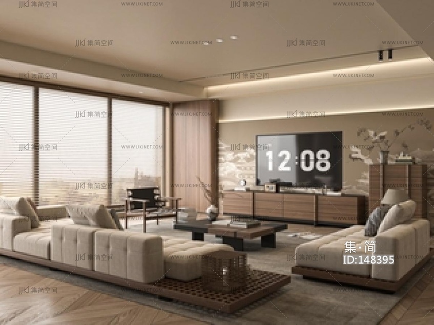 中古家居客厅SU模型