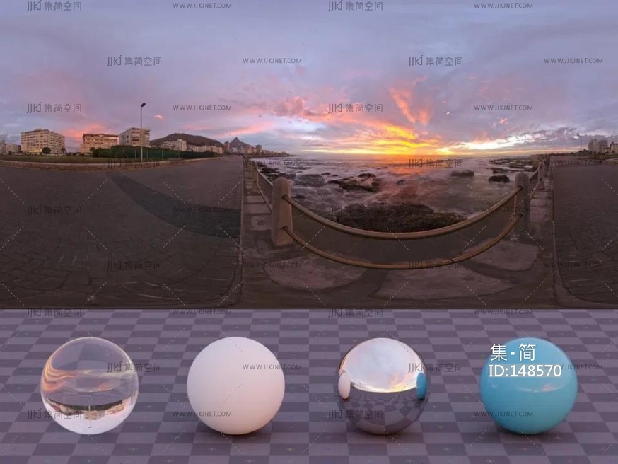 黄昏海边hdr贴图8k-16k高清贴图