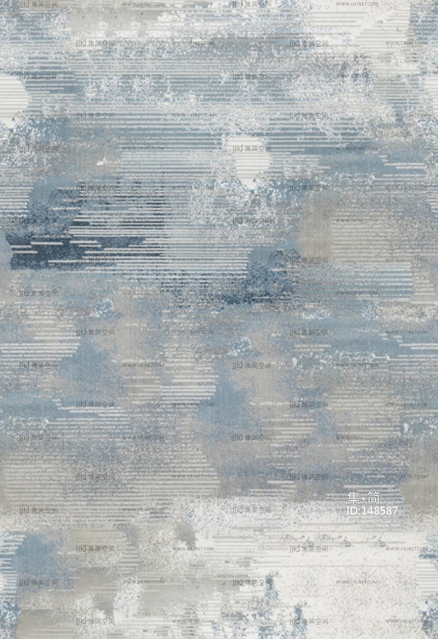 新中式蓝灰色地毯贴图=