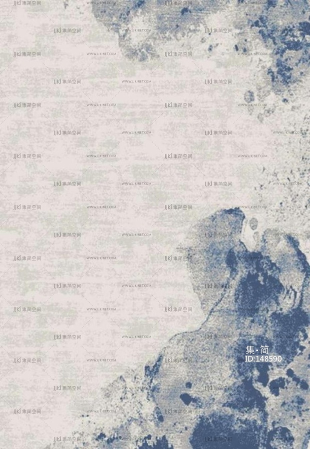 新中式蓝色地毯 (22)