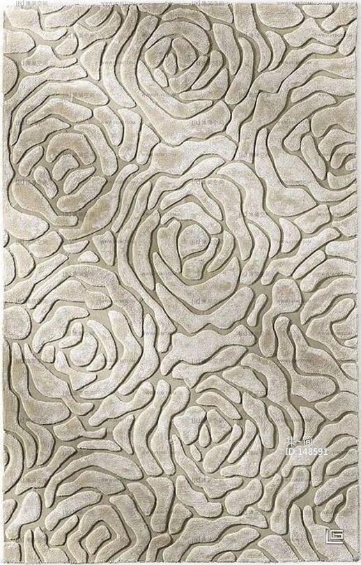 新中式牡丹花瓣地毯 (24)