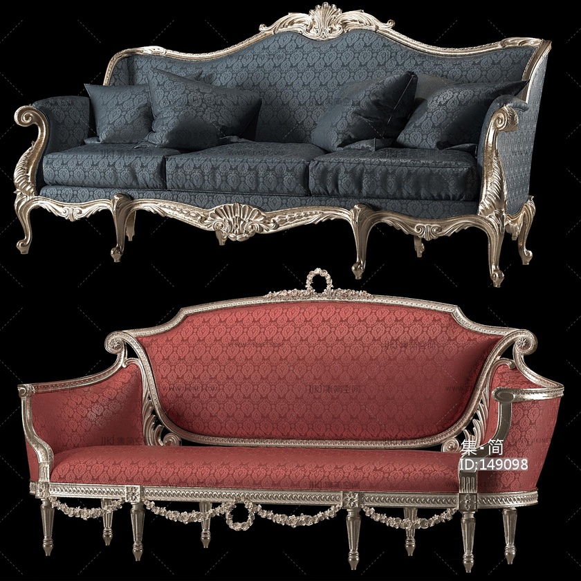 欧式美式双人沙发