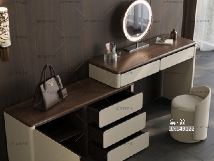 现代意式梳妆台SU模型