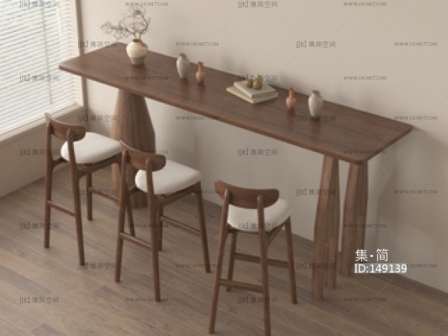 侘寂吧台吧椅SU模型