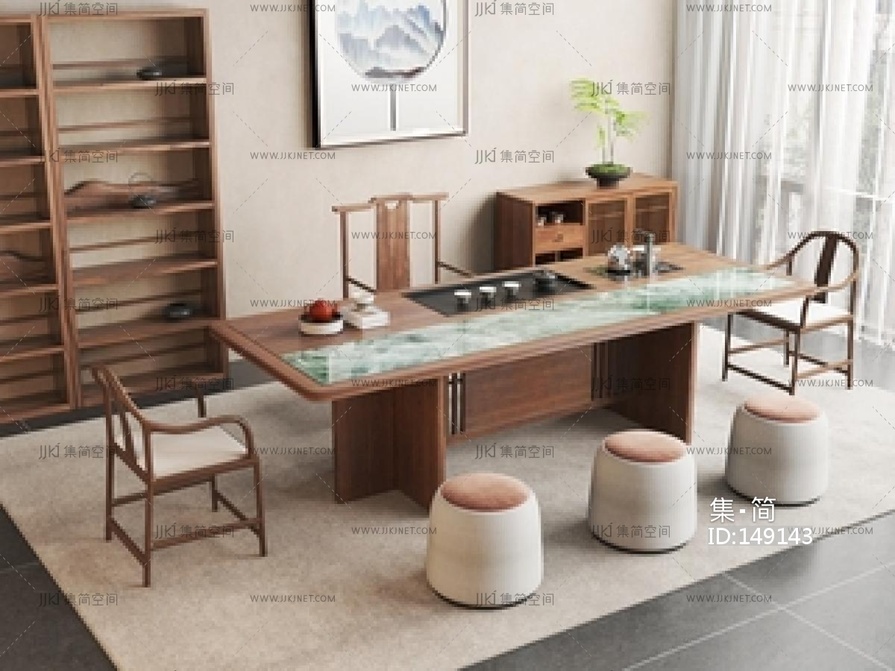 新中式日式茶室SU模型
