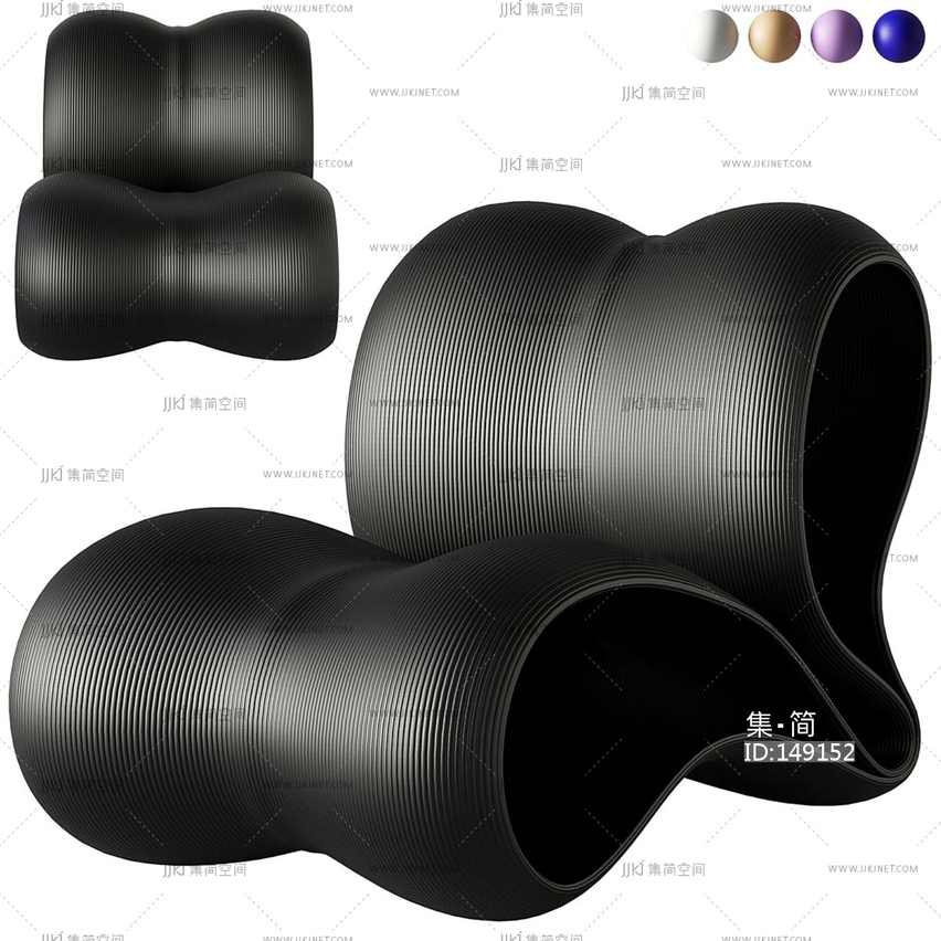 现代简约躺椅_不锈钢椅_休闲躺椅_休闲椅3d模型