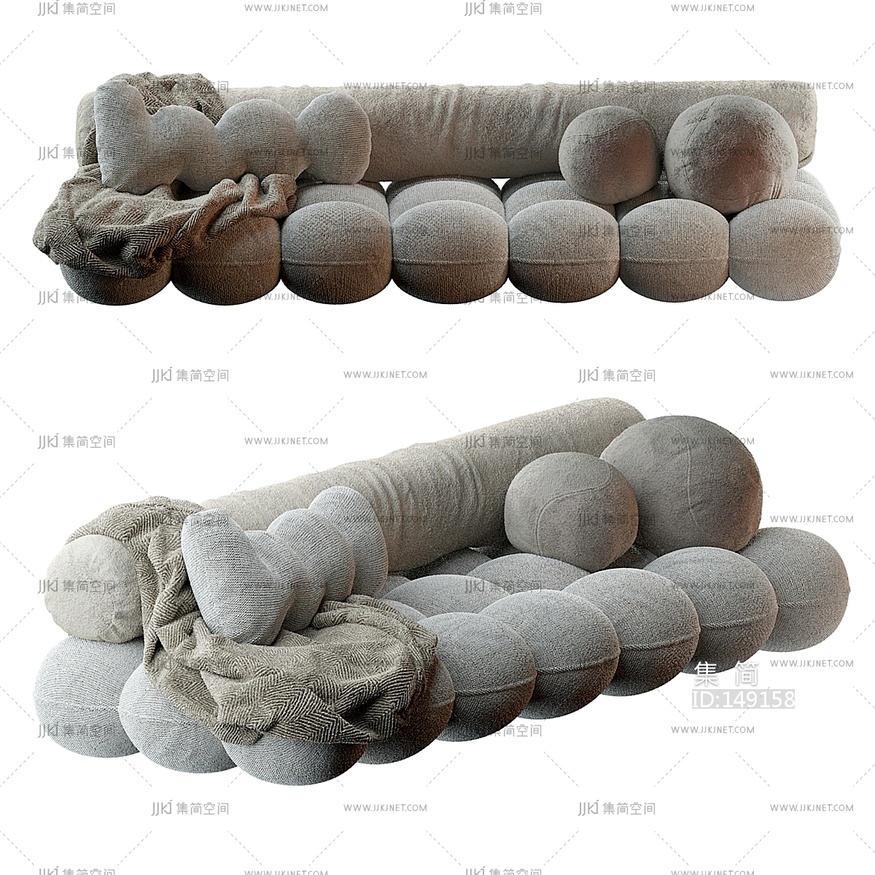 现代极简双人沙发_