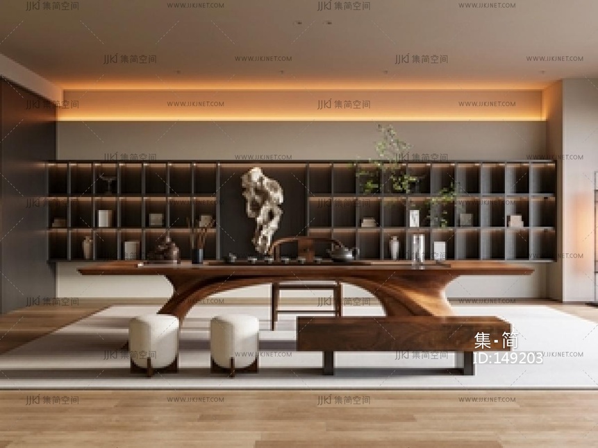 新中式侘寂茶室SU模型