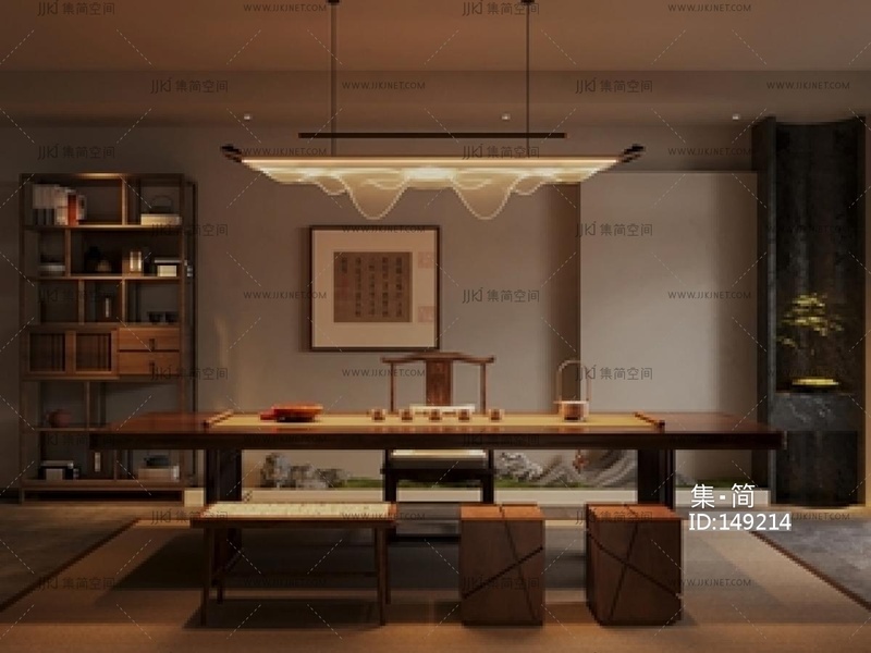 新中式茶室SU模型