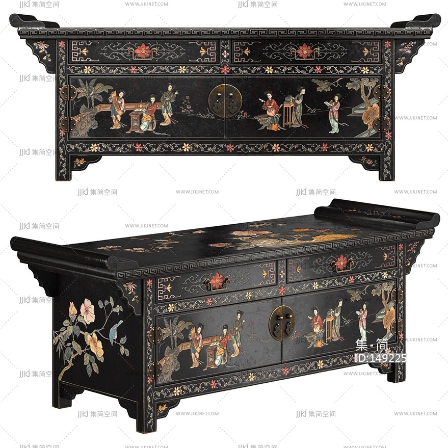  -中式古典玄关柜新中式复古玄关柜 