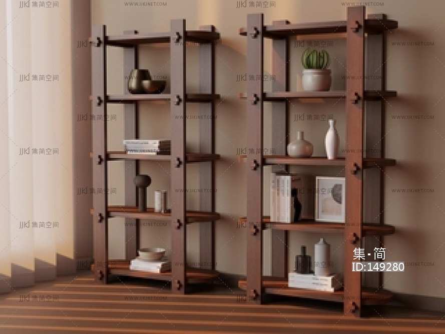 中古风置物架SU模型