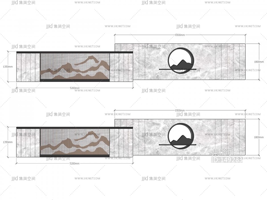 新中式山形景观墙
