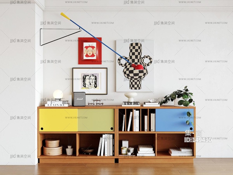  现代中古储物柜 