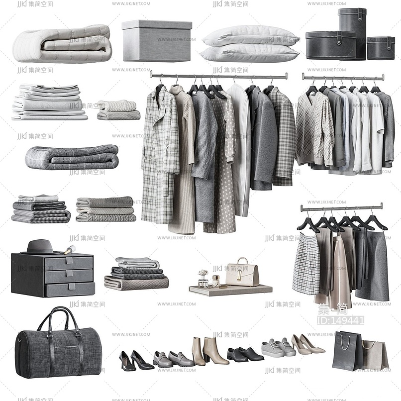  衣服_现代衣帽间 