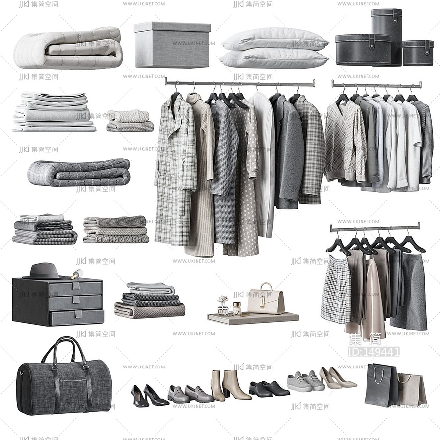  衣服_现代衣帽间 