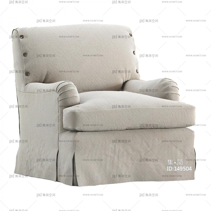  现代单人沙发3D模型 