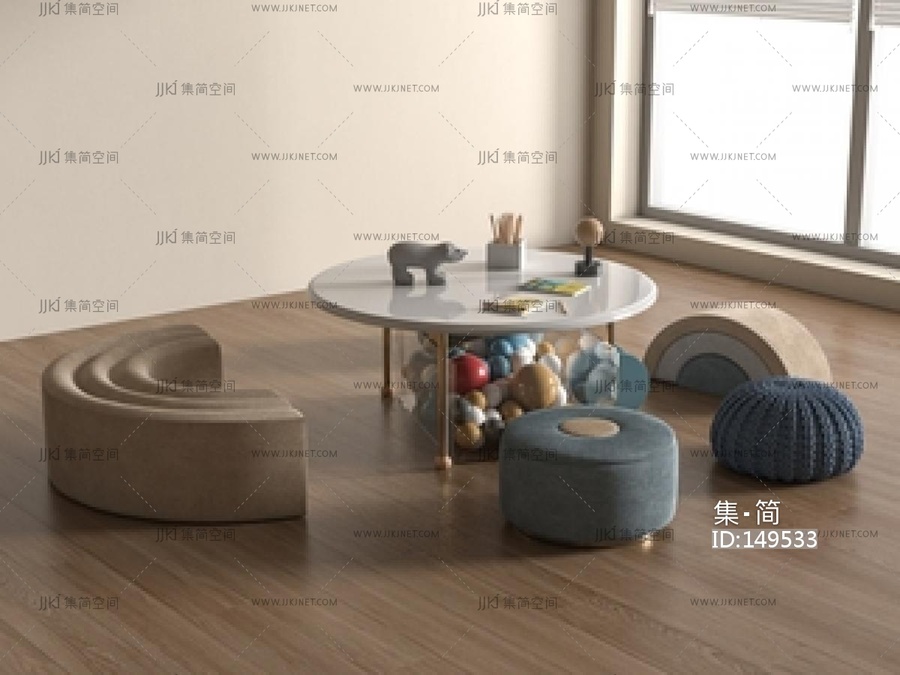儿童玩具桌椅SU模型