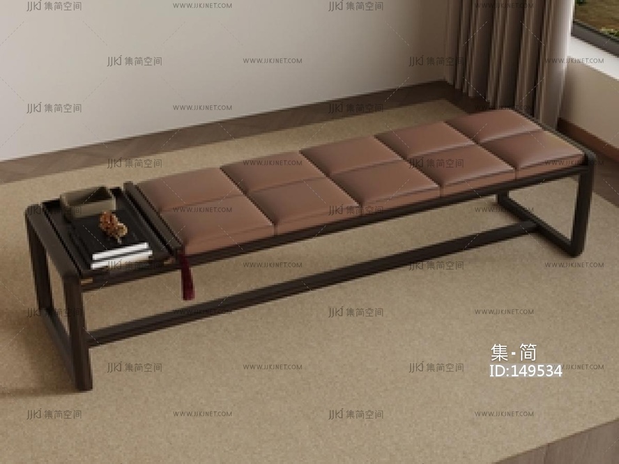 新中式换鞋凳SU模型