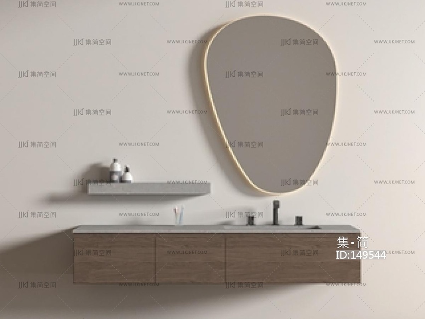 侘寂浴室柜SU模型