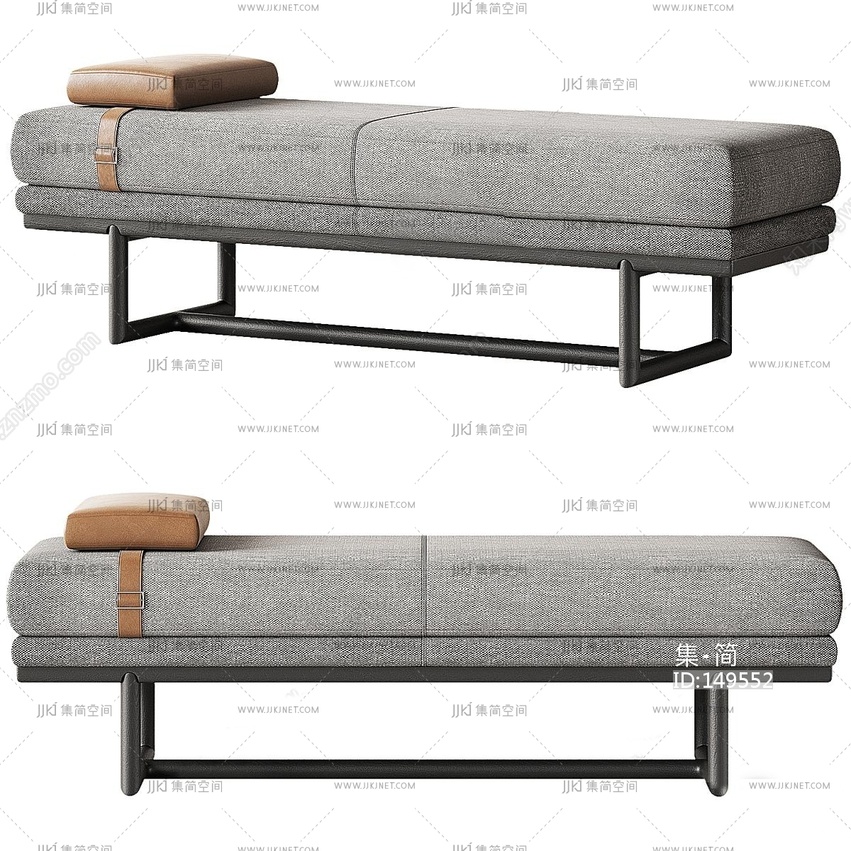  现代新中式沙发凳_ 