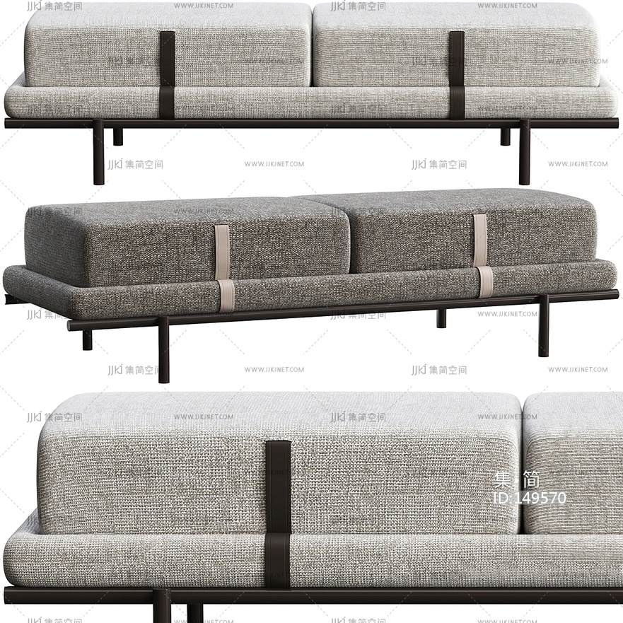  现代沙发凳su模型 (1)