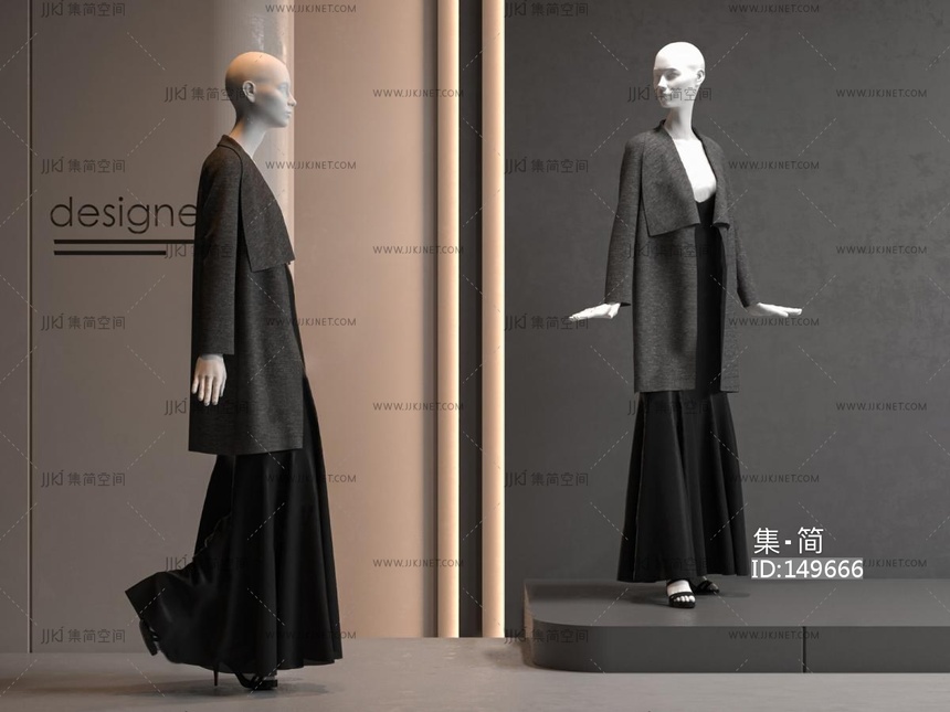 01-服装模特虚拟人物_现代服装店模特3D模型vrr