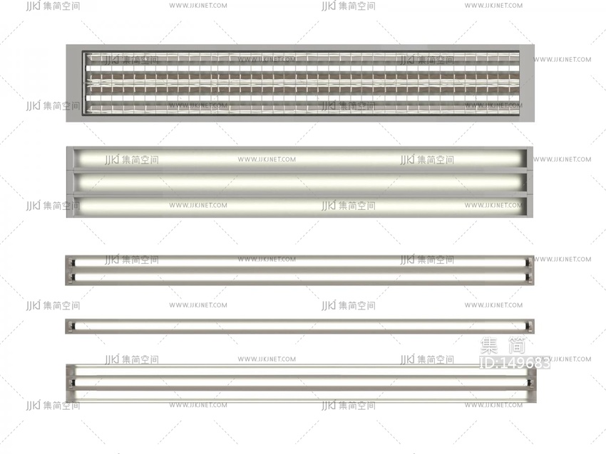 21-工业风_日光灯_长条线性灯3D模型vrrr