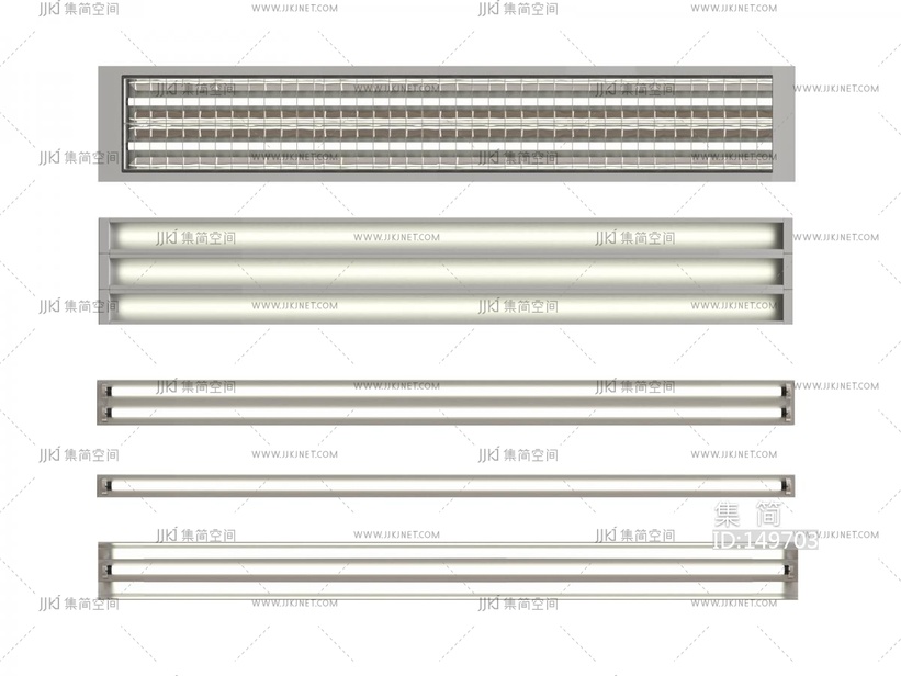 21-工业风_日光灯_长条线性灯su模型