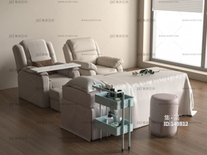 现代按摩椅，按摩床SU模型