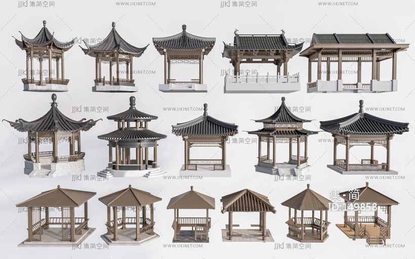 23-中式景观亭_凉亭_古建亭子_仿古亭子八角亭3D模型vrrr