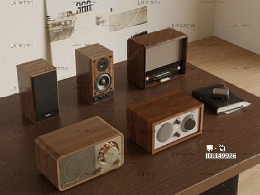音响_现代侘寂风音响SU模型