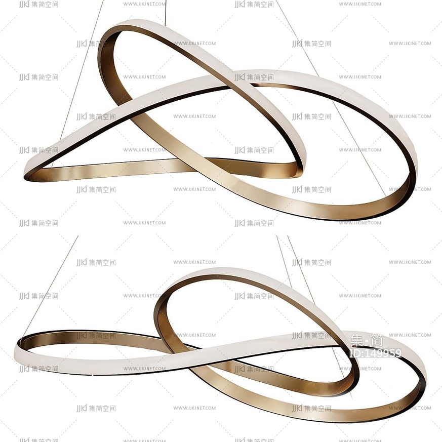 14-意式轻奢吊灯_多头吊灯_装饰吊灯_艺术吊灯_金属吊灯异形吊灯环形吊灯3D模型